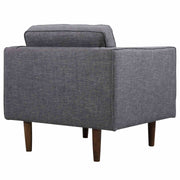 Element Mid-Century Modern Chair in Dark Gray Linen and Walnut Legs - Furniture City (CA)l