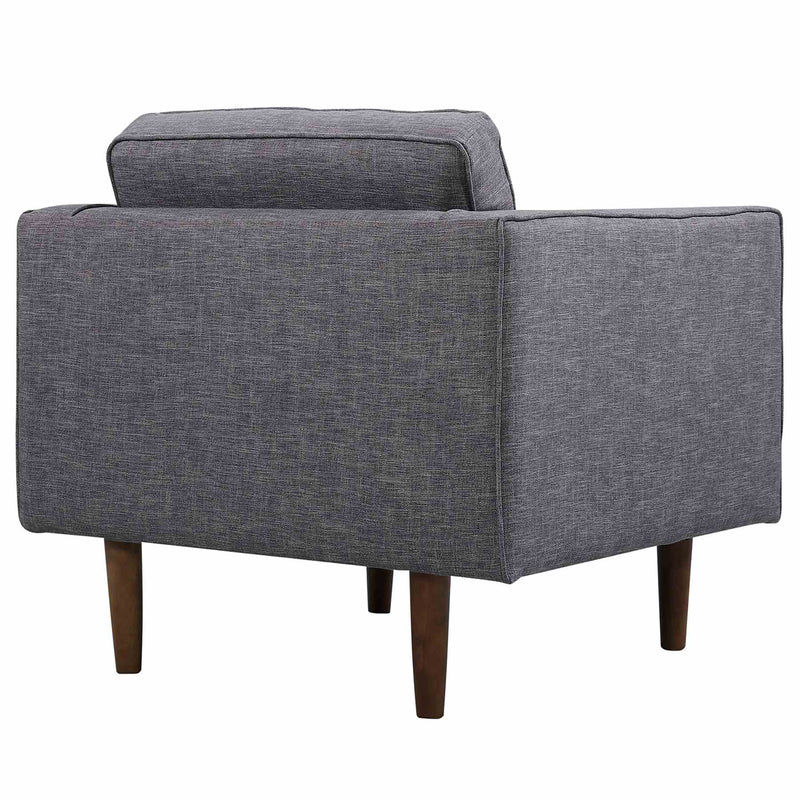 Element Mid-Century Modern Chair in Dark Gray Linen and Walnut Legs - Furniture City (CA)l