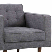 Element Mid-Century Modern Chair in Dark Gray Linen and Walnut Legs - Furniture City (CA)l