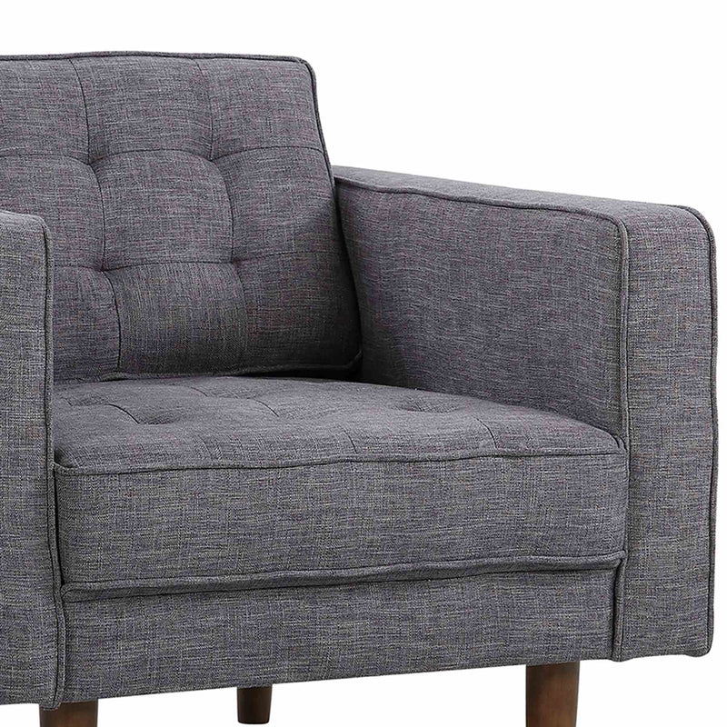 Element Mid-Century Modern Chair in Dark Gray Linen and Walnut Legs - Furniture City (CA)l