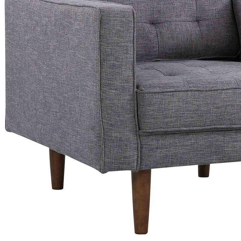 Element Mid-Century Modern Chair in Dark Gray Linen and Walnut Legs - Furniture City (CA)l