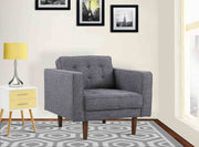Element Mid-Century Modern Chair in Dark Gray Linen and Walnut Legs - Furniture City (CA)l