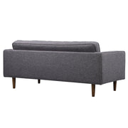 Element Mid-Century Modern Loveseat in Dark Gray Linen and Walnut Legs - Furniture City (CA)l