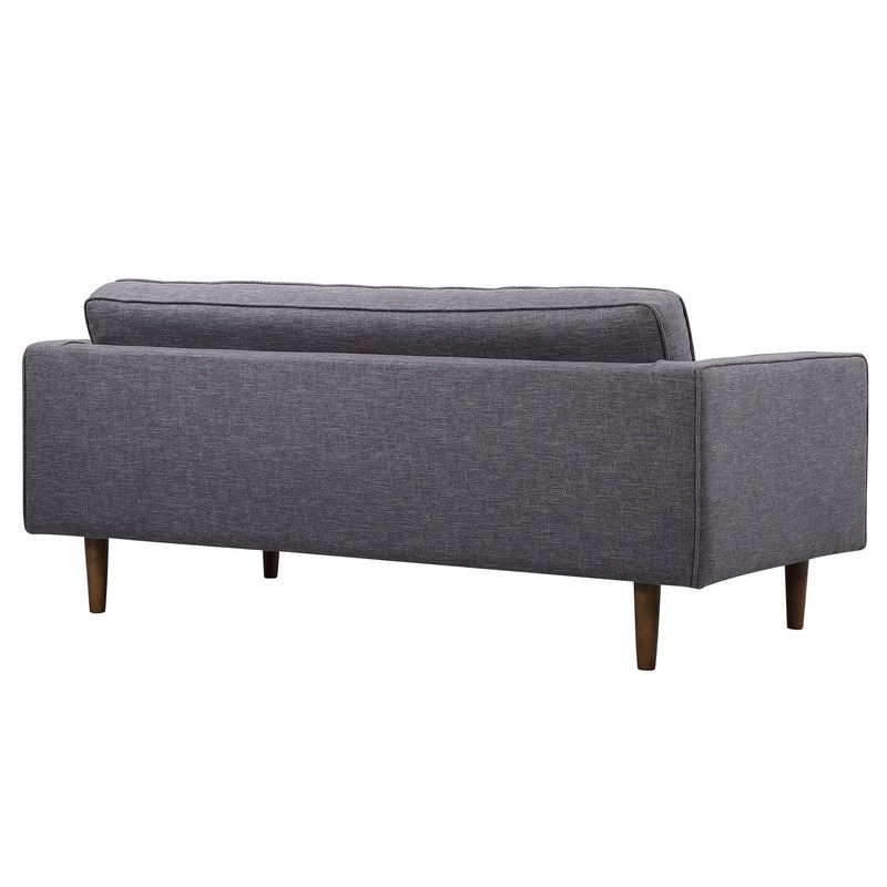 Element Mid-Century Modern Loveseat in Dark Gray Linen and Walnut Legs - Furniture City (CA)l