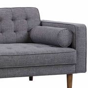 Element Mid-Century Modern Loveseat in Dark Gray Linen and Walnut Legs - Furniture City (CA)l