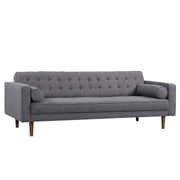 Element Mid-Century Modern Sofa in Dark Gray Linen and Walnut Legs - Furniture City (CA)l