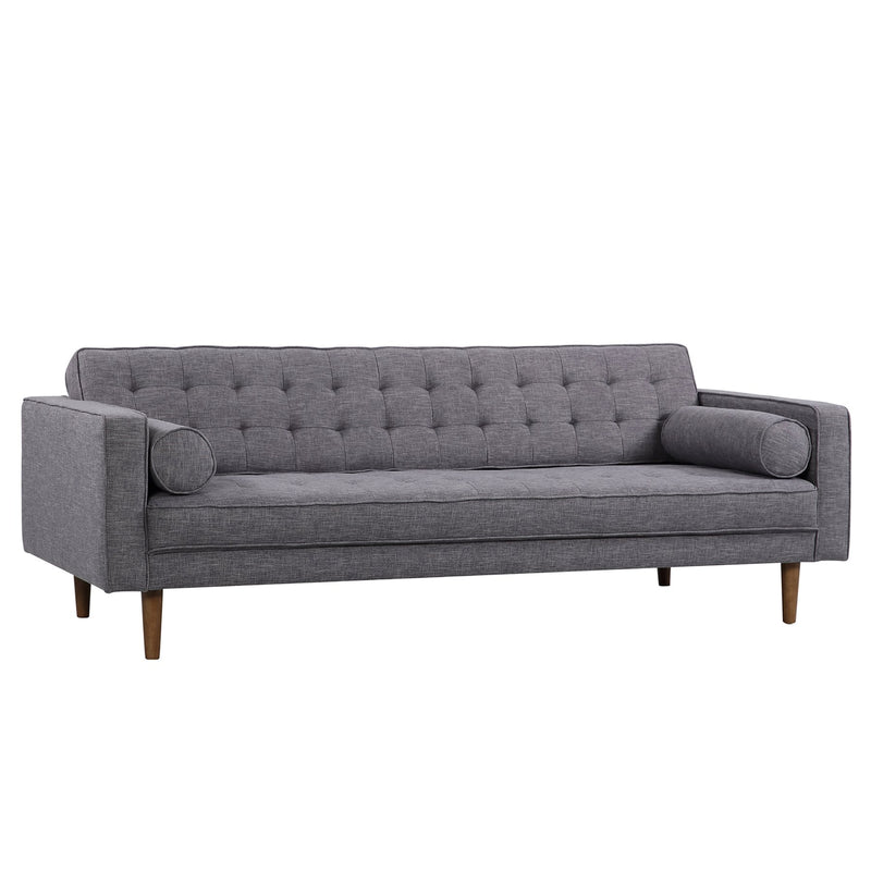 Element Mid-Century Modern Sofa in Dark Gray Linen and Walnut Legs - Furniture City (CA)l
