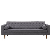 Element Mid-Century Modern Sofa in Dark Gray Linen and Walnut Legs - Furniture City (CA)l