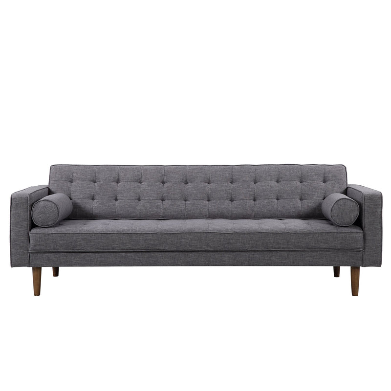 Element Mid-Century Modern Sofa in Dark Gray Linen and Walnut Legs - Furniture City (CA)l
