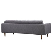 Element Mid-Century Modern Sofa in Dark Gray Linen and Walnut Legs - Furniture City (CA)l