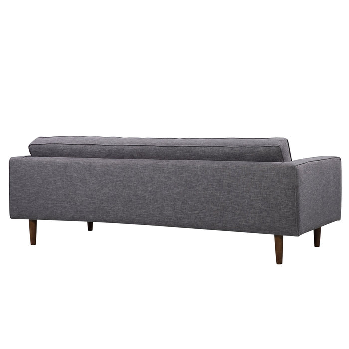 Element Mid-Century Modern Sofa in Dark Gray Linen and Walnut Legs