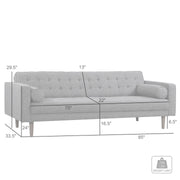 Element Mid-Century Modern Sofa in Dark Gray Linen and Walnut Legs - Furniture City (CA)l