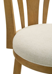 Elle 26 in. Amber Glow Counter Height Rubberwood Swivel Barstool with Ivory Fabric Seat - Furniture City (CA)l