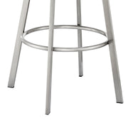 Eleanor 26" Swivel Counter Stool in Brushed Stainless Steel with White Faux Leather - Furniture City (CA)l