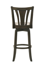 Elle 26 in. Dark Roast Counter Height Rubberwood Swivel Barstool with Grey Fabric Seat - Furniture City (CA)l