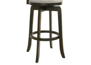 Elle 26 in. Dark Roast Counter Height Rubberwood Swivel Barstool with Grey Fabric Seat - Furniture City (CA)l