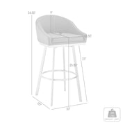Eleanor Swivel Counter Stool in Black Metal with Black Faux Leather - Furniture City (CA)l