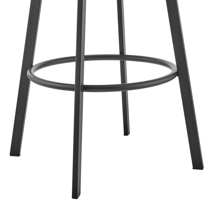 Eleanor Swivel Counter Stool in Black Metal with Black Faux Leather
