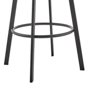 Eleanor Swivel Bar Stool in Black Metal with Black Faux Leather - Furniture City (CA)l
