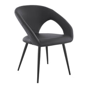 Elin Gray Faux Leather and Black Metal Dining Chairs - Set of 2 - Furniture City (CA)l