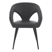 Elin Gray Faux Leather and Black Metal Dining Chairs - Set of 2 - Furniture City (CA)l
