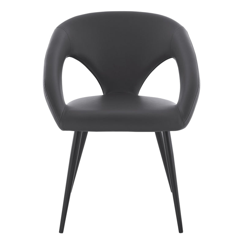Elin Gray Faux Leather and Black Metal Dining Chairs - Set of 2 - Furniture City (CA)l