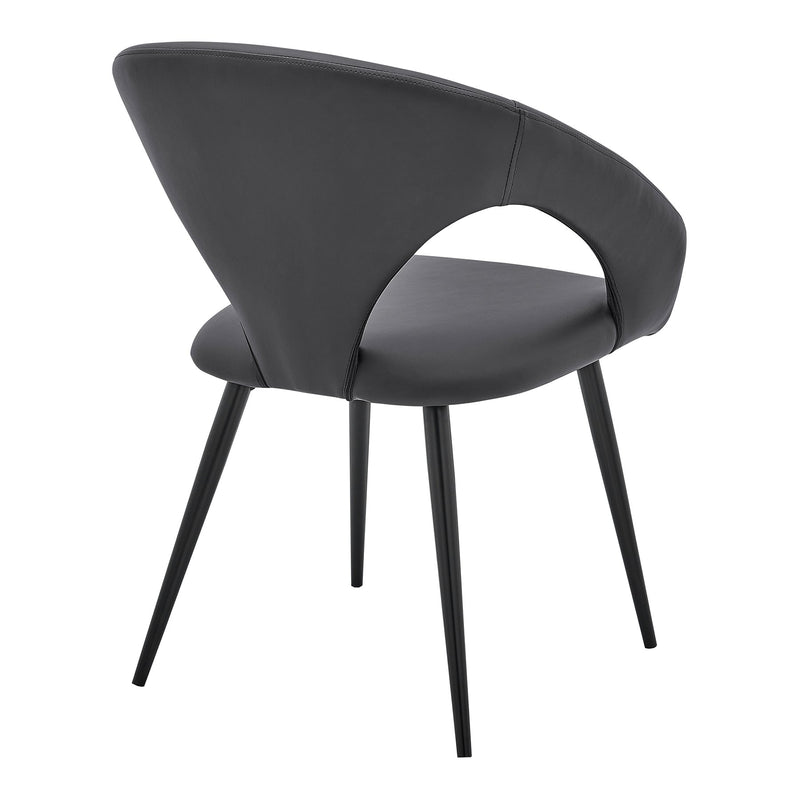 Elin Gray Faux Leather and Black Metal Dining Chairs - Set of 2 - Furniture City (CA)l