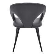 Elin Gray Faux Leather and Black Metal Dining Chairs - Set of 2 - Furniture City (CA)l
