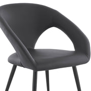 Elin Gray Faux Leather and Black Metal Dining Chairs - Set of 2 - Furniture City (CA)l
