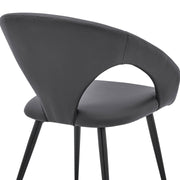 Elin Gray Faux Leather and Black Metal Dining Chairs - Set of 2 - Furniture City (CA)l