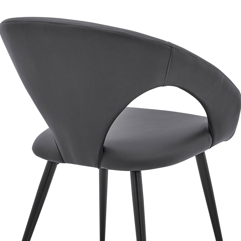 Elin Gray Faux Leather and Black Metal Dining Chairs - Set of 2 - Furniture City (CA)l