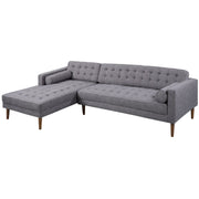 Element Left-Side Chaise Sectional in Dark Gray Linen and Walnut Legs - Furniture City (CA)l