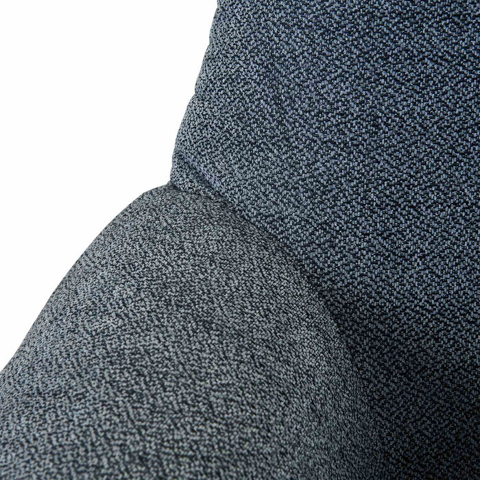 Elie Contemporary Accent Chair in Black Metal Finish and Pewter Fabric