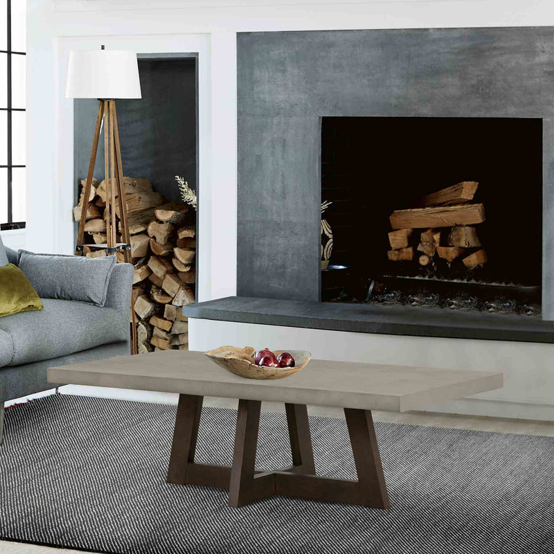 Elodie Gray Concrete and Dark Gray Oak Rectangle Coffee Table - Furniture City (CA)l
