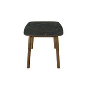 Emorie Mid-Century Modern 71 in. Rectangle Wood Dining Table in Walnut Finish with Sintered Stone Top  - Furniture City (CA)l