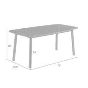 Emorie Mid-Century Modern 71 in. Rectangle Wood Dining Table in Walnut Finish with Sintered Stone Top  - Furniture City (CA)l