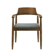Emorie Mid-Century Modern Charcoal Upholstered Solid Wood Dining Chair in Walnut Finish  - Furniture City (CA)l