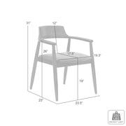 Emorie Mid-Century Modern Charcoal Upholstered Solid Wood Dining Chair in Walnut Finish  - Furniture City (CA)l