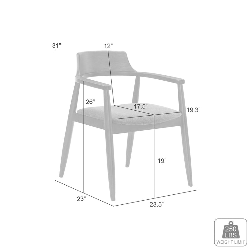 Emorie Mid-Century Modern Charcoal Upholstered Solid Wood Dining Chair in Walnut Finish  - Furniture City (CA)l