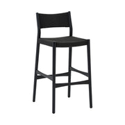 Erie Black Woven Paper Cord and Wood Counter Stool - Furniture City (CA)l