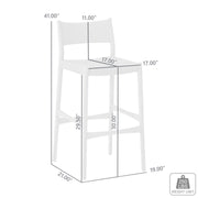 Erie Black Woven Paper Cord and Wood Bar Stool - Furniture City (CA)l