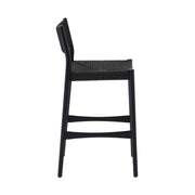 Erie Black Woven Paper Cord and Wood Bar Stool - Furniture City (CA)l