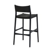 Erie Black Woven Paper Cord and Wood Bar Stool - Furniture City (CA)l