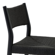 Erie Black Woven Paper Cord and Wood Bar Stool - Furniture City (CA)l