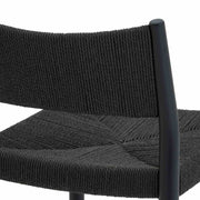 Erie Black Woven Paper Cord and Wood Bar Stool - Furniture City (CA)l