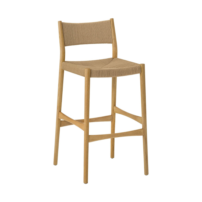 Erie Woven Paper Cord and Oak Wood Counter Stool - Furniture City (CA)l