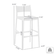 Erie Woven Paper Cord and Oak Wood Counter Stool - Furniture City (CA)l