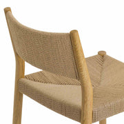 Erie Woven Paper Cord and Oak Wood Counter Stool - Furniture City (CA)l