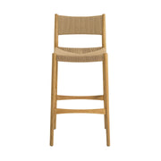 Erie Woven Paper Cord and Oak Wood Bar Stool - Furniture City (CA)l