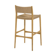 Erie Woven Paper Cord and Oak Wood Bar Stool - Furniture City (CA)l